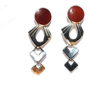 Sterling Silver Genuine Shell or Stone Triple drop Earrings
