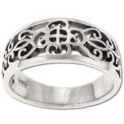 Sterling Silver Filigree Moorish Design Ring-Size 8