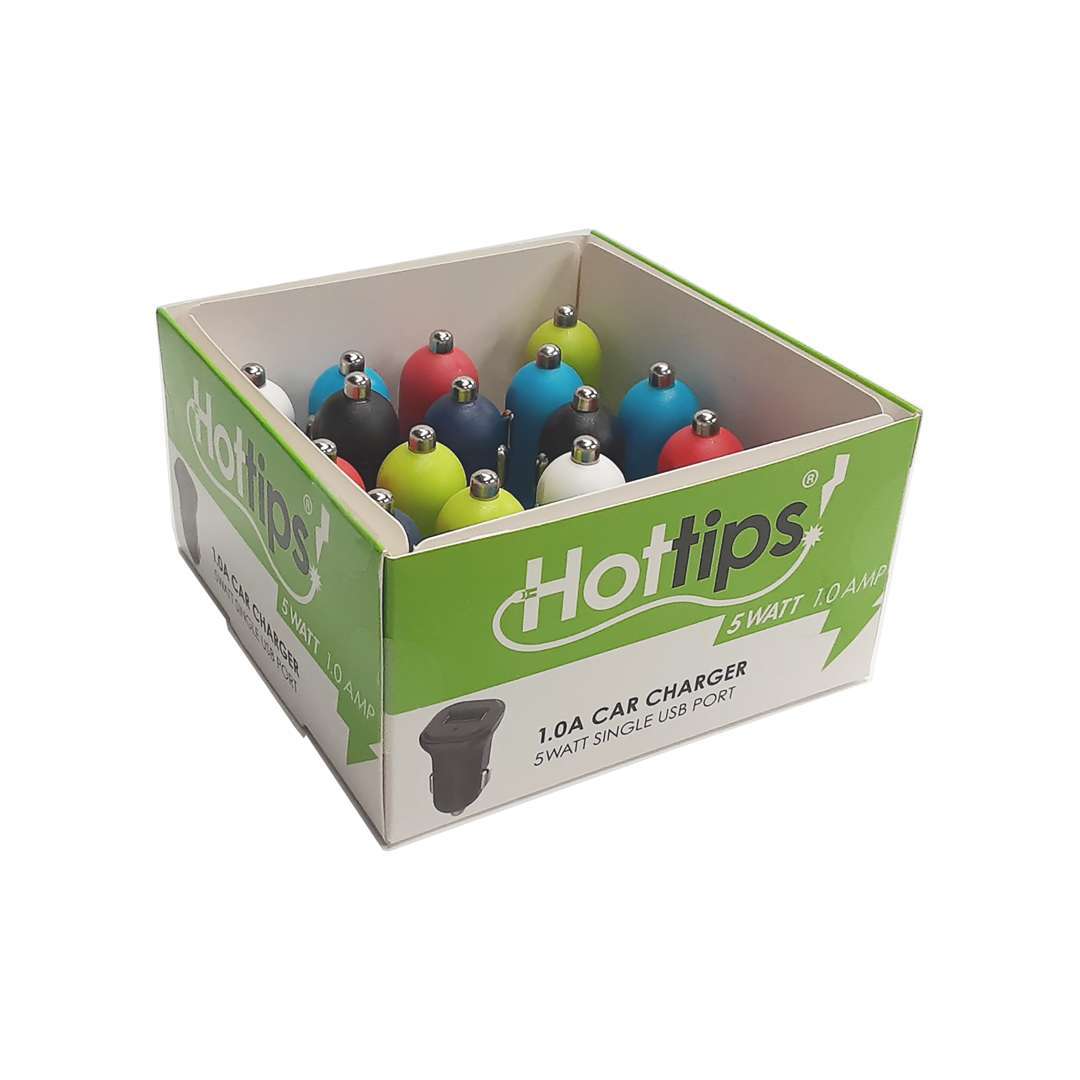 Wholesale USB Car Chargers Assorted Colors, 1.0A