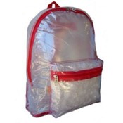Clear PVC Backpack With Red Trim