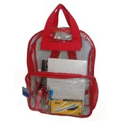 17" Backpack Clear with Red Trim