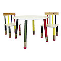Kids Primary-Color Table 3-pc. Set - White Table