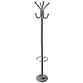 72" Coat Rack w/ Umberella Holder - Silver