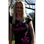 Pink Lady Biker Medium Black Short Sleeve T-Shirt