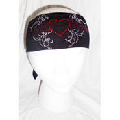Heart with Wings Rhinestone Head Wrap