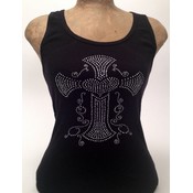 Open Road Rhinestone Cross Tank, Large Wholesale Bulk
