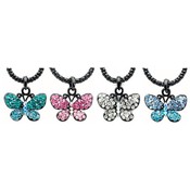 Butterfly Crystal Necklace 18"