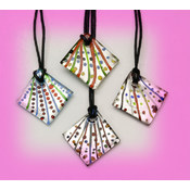 Glass Necklaces With 18" Black Cord - Diamond