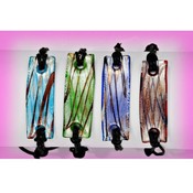Glass Bracelets W/Adjustable Black Cord- Rectangle