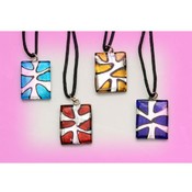 Glass Necklace Rectangular Shape