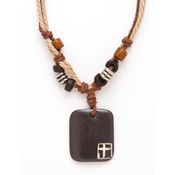 Leathercord Cross Necklace