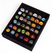 Colorful Glass Rings in Display