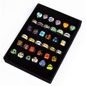 Colorful Glass Rings in Display