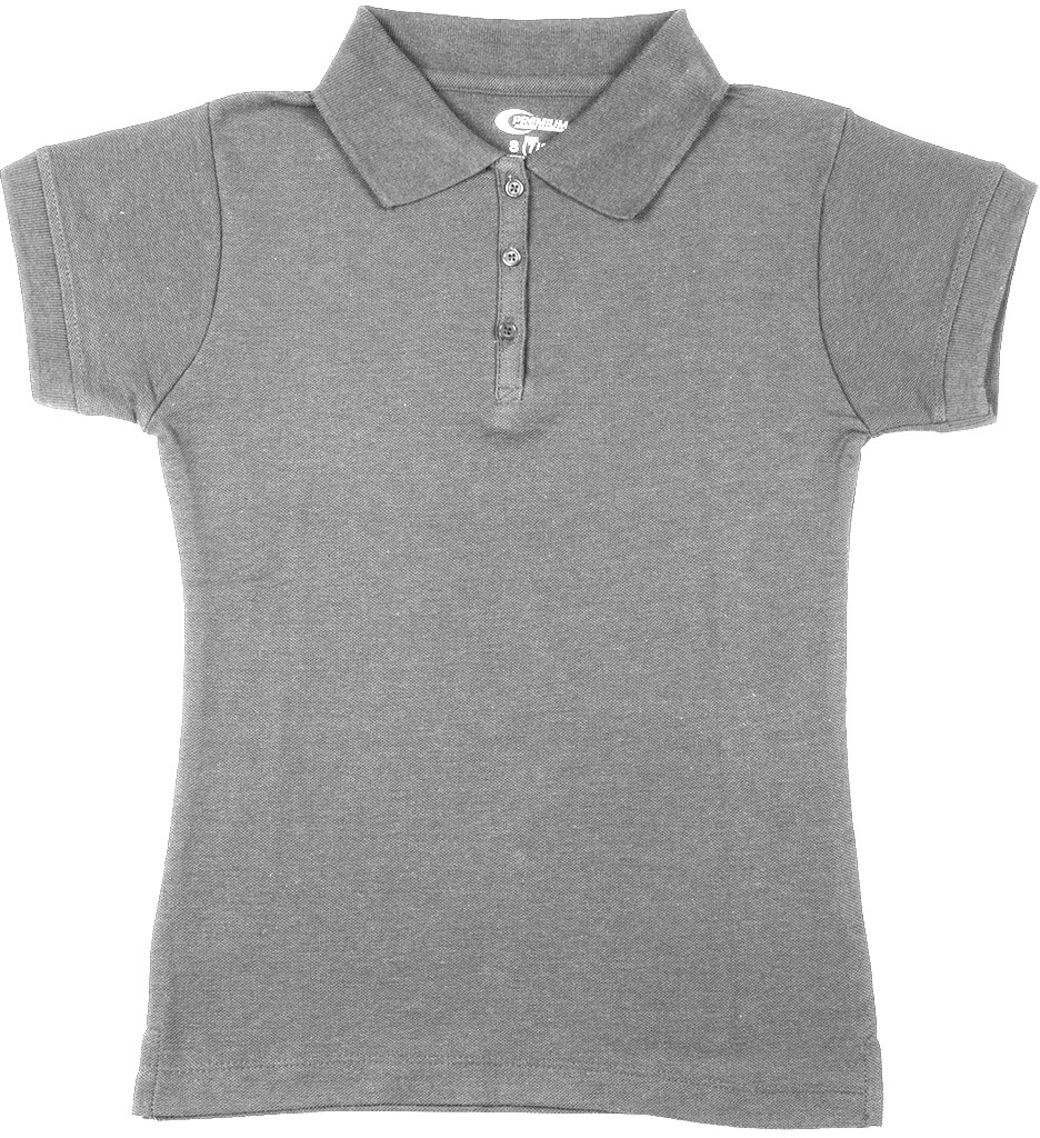 Wholesale Premium Gray Girls' Polo Shirts Size 14/16 (L) (SKU 1982343) DollarDays