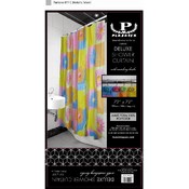Deluxe Shower Curtain with Matching Hooks-Bright S
