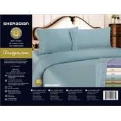 300 TC Embroidered Queen Sheet Set - Aqua