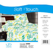 Soft Touch Microfiber Queen Sheet Sets-Green Yellow Leaf