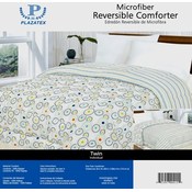 Queen Microfiber Print Reversible Comforter-Bright Circles