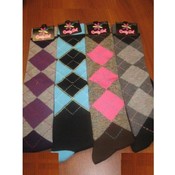 Ladies Argyle Knee Hi Socks