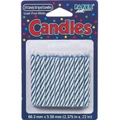 Birthday Candle Blue Strp 24Ct