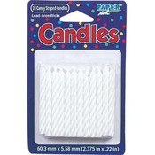 Birthday Candle  White 24 Ct