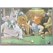 Dog Playing Pool Plaque Asst