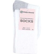 Girls Crew Cushion Sock White &amp; Grey