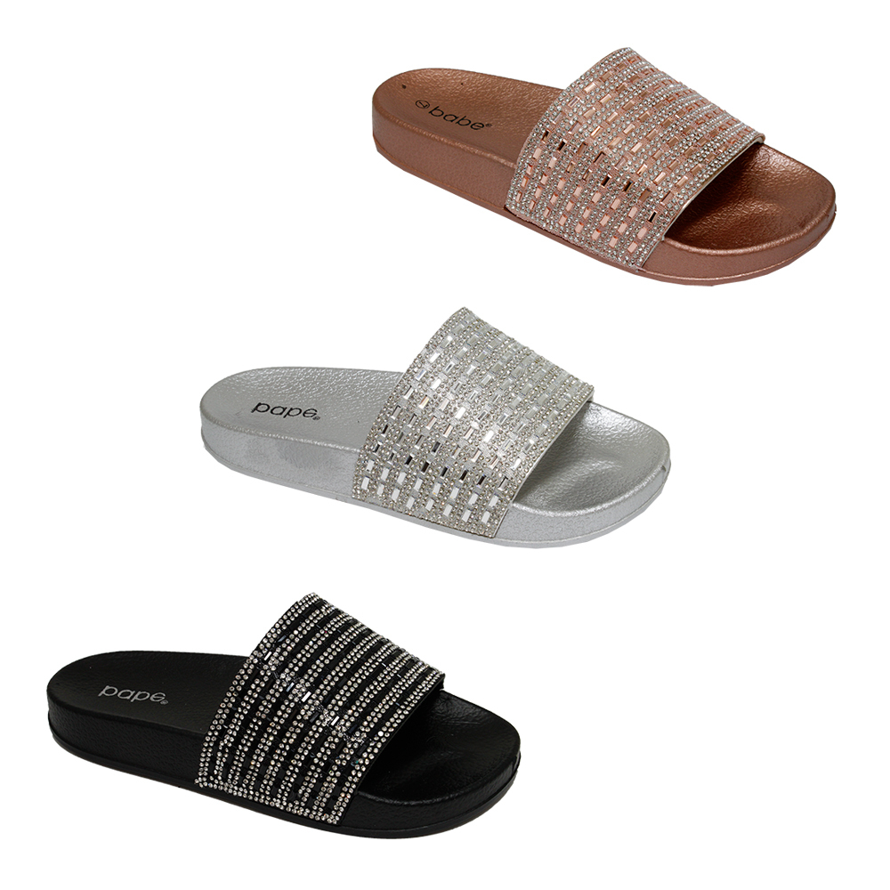 rhinestone slides women