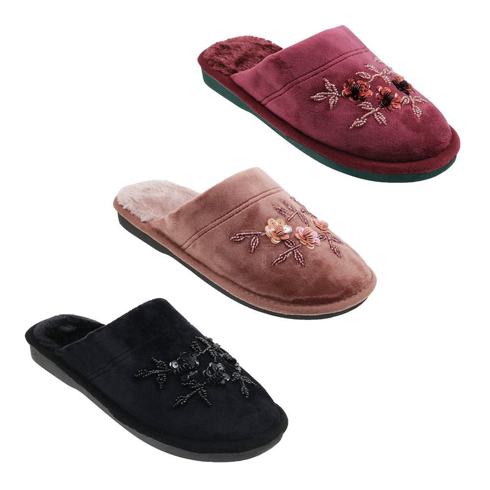 Wholesale Sequin Detailed Slippers SL, 3 Colors DollarDays