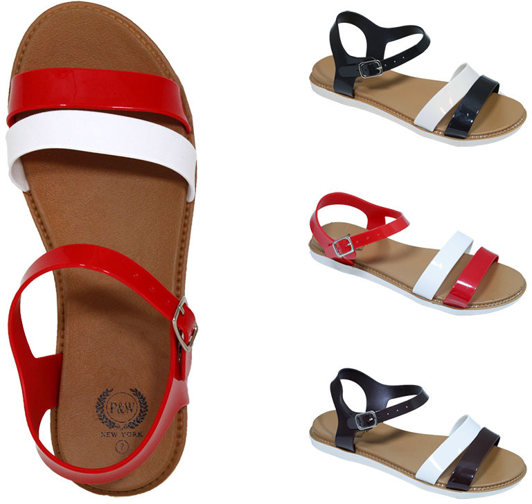 Wholesale Women's Jelly Two Tone Strap Sandals DollarDays