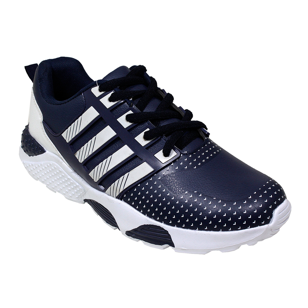 white and navy sneakers