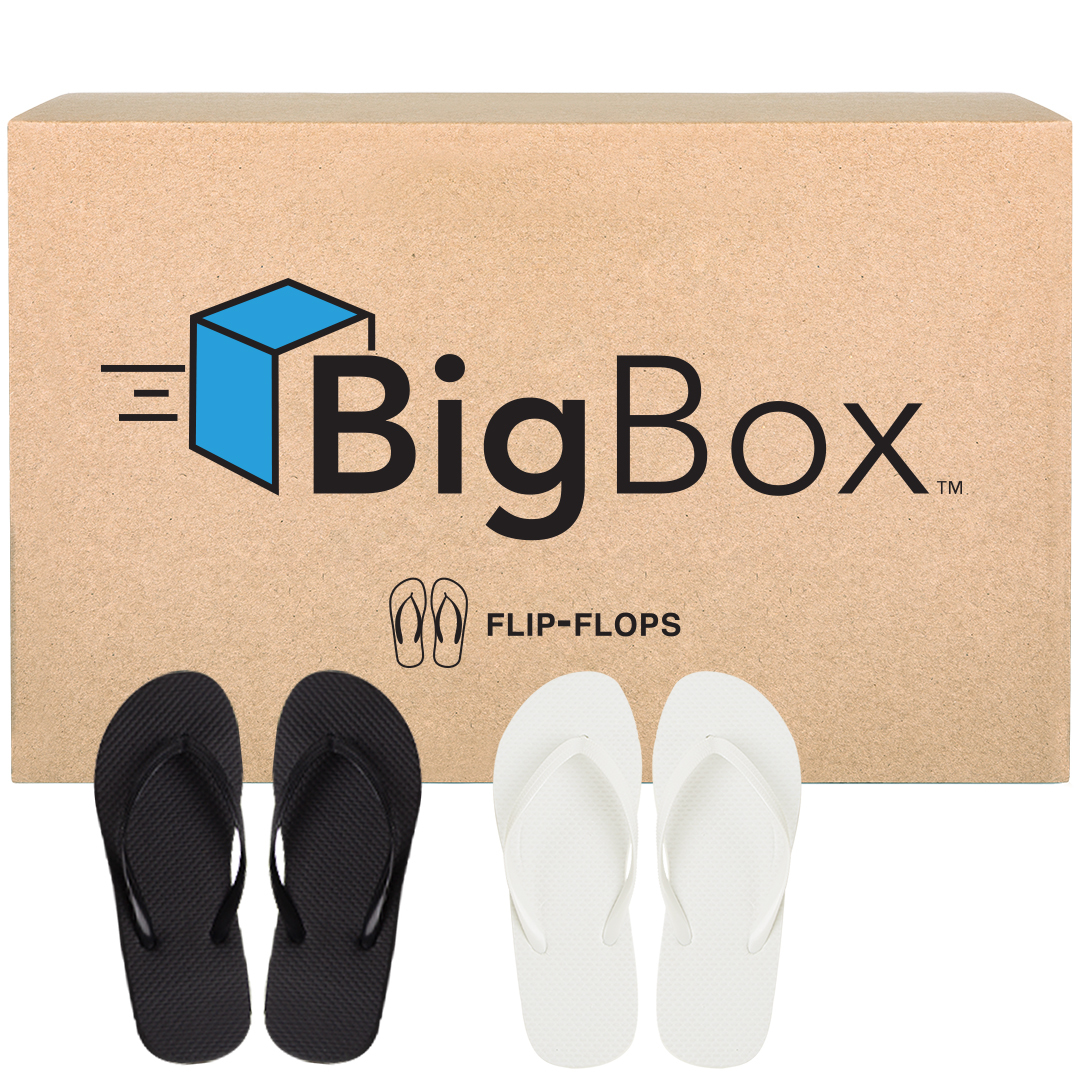 Box of Women's Basic Flip-Flops - Black 