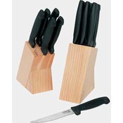 KitchenWorthy 6 Piece Steak Knife Set w/Wood Block