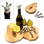 The Pear-Swivel Wine/Cheese Board w/Accessories
