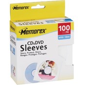 Memorex 100Pk Whte Cd/Dvd Sleeves