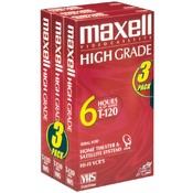 Maxell 3Pk T120 Hi-Grade VHS Tape Wholesale Bulk