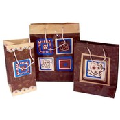 Coffee Themed 3 Piece Gift Bag Set With Tissue