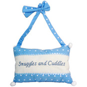 Snuggles &amp; Cuddles Hanging Decorative Blue Pillow