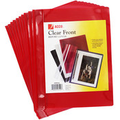 ACCO 10 Pack Clear Front Red Report Covers