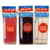Niagara Brand Asst 50 Ct Plastic Drinking Straws