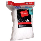 Hanes 9 Pack Boys Medium White Briefs
