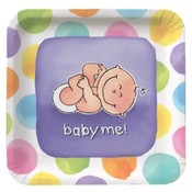 Paper Art Baby Me 18 Count 9" Square Dinner Plates