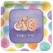 Paper Art Baby Me 18 Ct 10" Square Banquet Plates