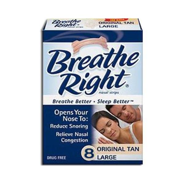 Wholesale Breathe Right 8 Count Large Tan Nasal Strips(6x$4.09)