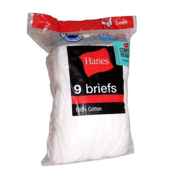 Wholesale Hanes 9 Pack Boys Medium White Briefs (SKU 540347) DollarDays