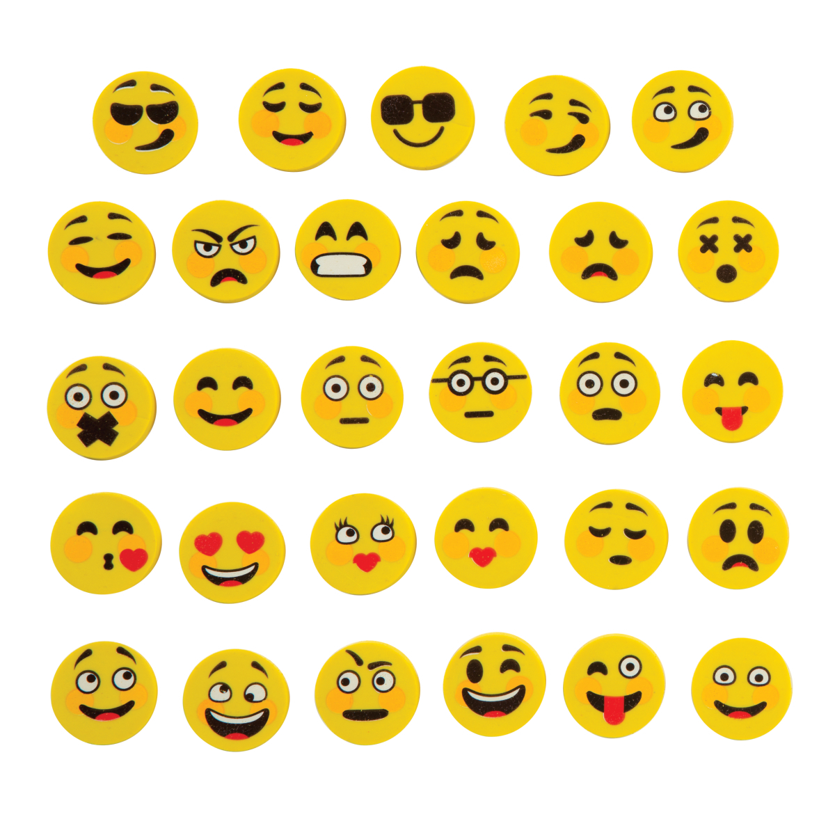 Wholesale Emoji Eraser 3 Count, 72 Piece, Assorted Styles (SKU