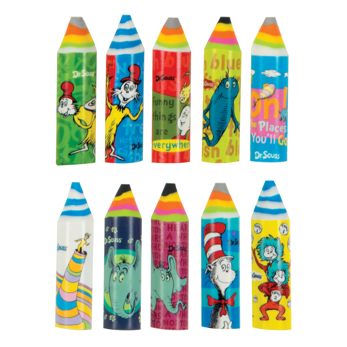 Wholesale Dr. Seuss Crayon Eraser 2 Count, 24 Piece, 10 Styles (SKU 2320625) DollarDays