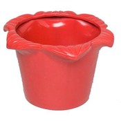 Red Round Ceramic Flower Pot 6In.