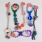 Rope Chew Dog Toy With Bone or Ball