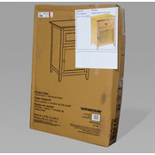 Accent Table With Door Natural 19" X 15" X 25"